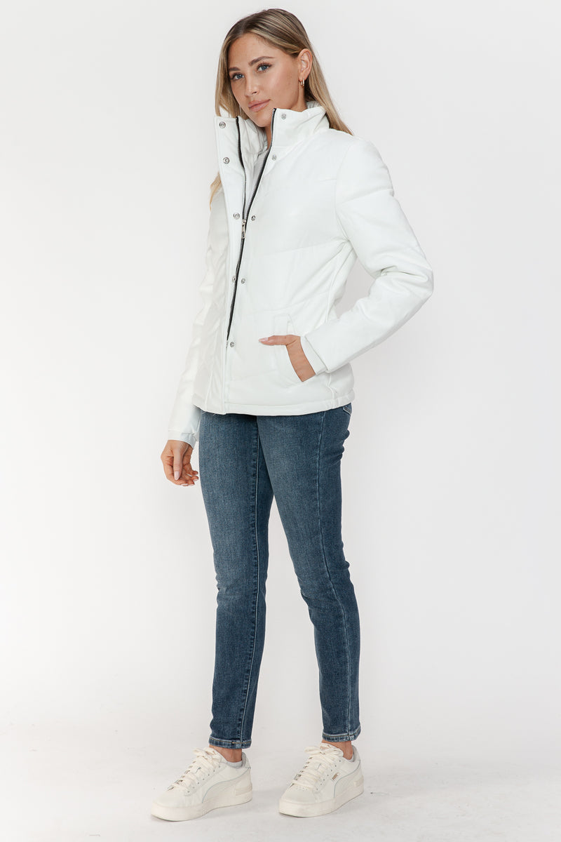 Hazel Blues® |  Snobbish Pocketed Zip Up Turtleneck Puffer Jacket