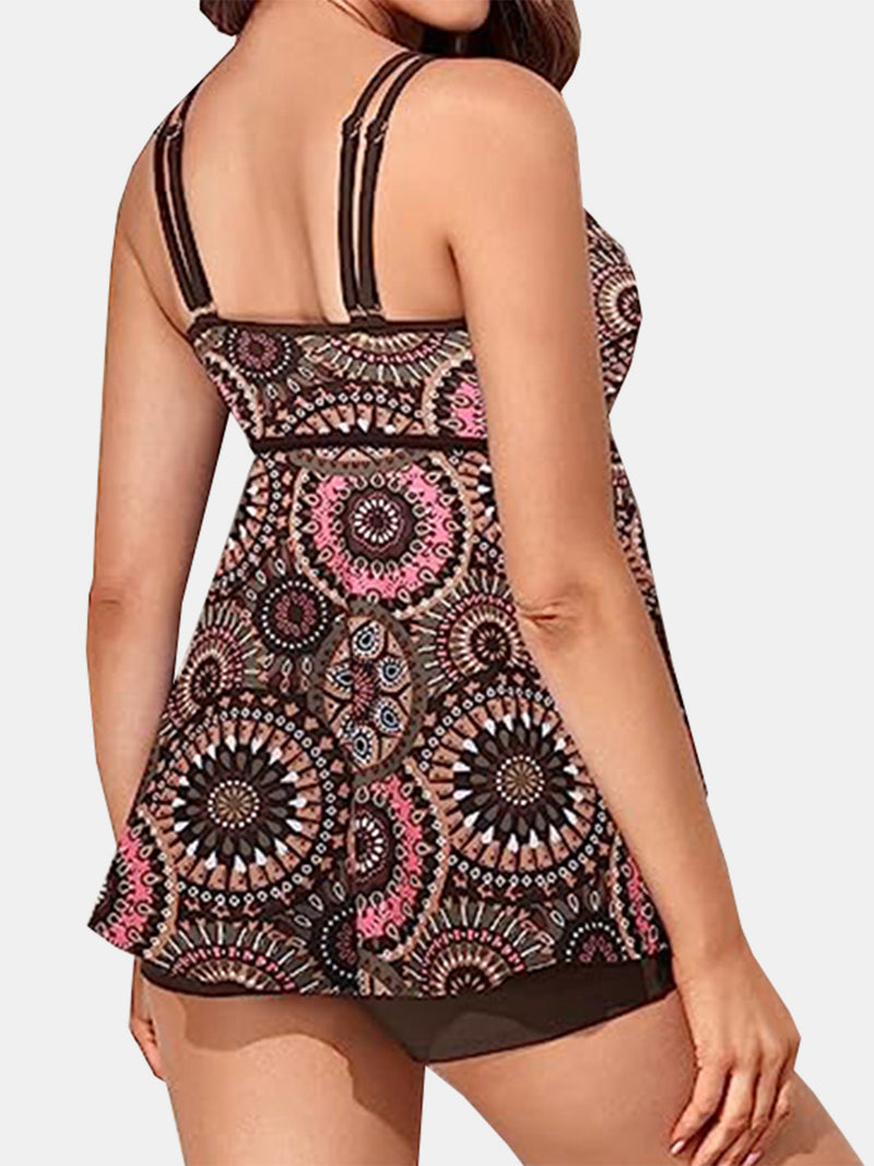 Hazel Blues® |  Printed Scoop Neck Two-Piece Swim Set