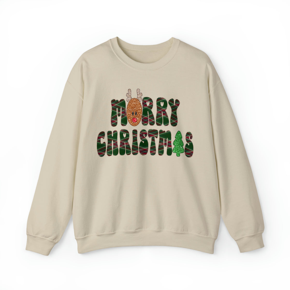 Hazel Blues® |  Merry Christmas Faux Chenille Deer Graphic Sweatshirt