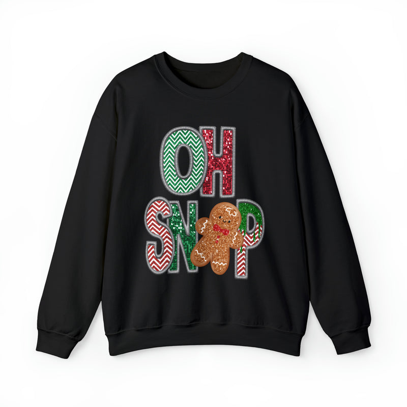 Hazel Blues® |  OH SNAP Faux Glitter Chenille Graphic Sweatshirt