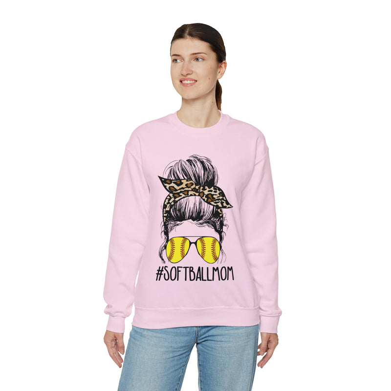 Hazel Blues® |  Softball Mom Leopard Graphic Sweatshirt