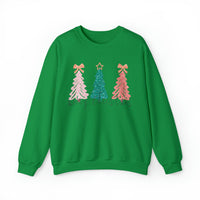 Hazel Blues® |  Christmas Trees Faux Glitter Graphic Sweatshirt