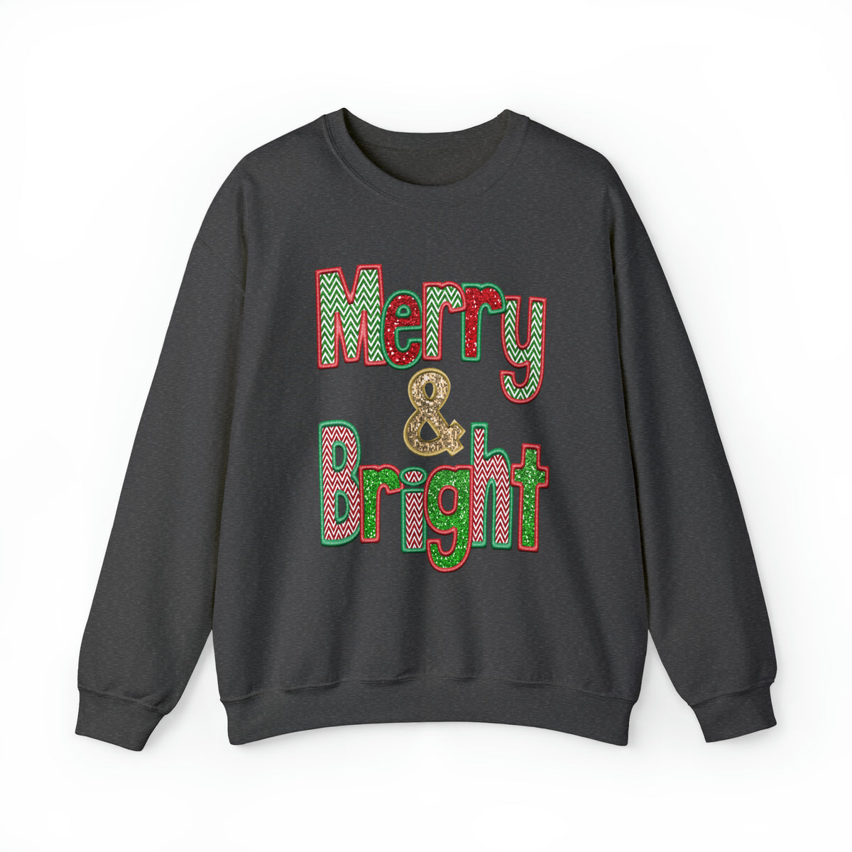 3Blues Designs |   Hazel Blues® |  Merry & Bright Faux Chenille Crewneck Sweatshirt