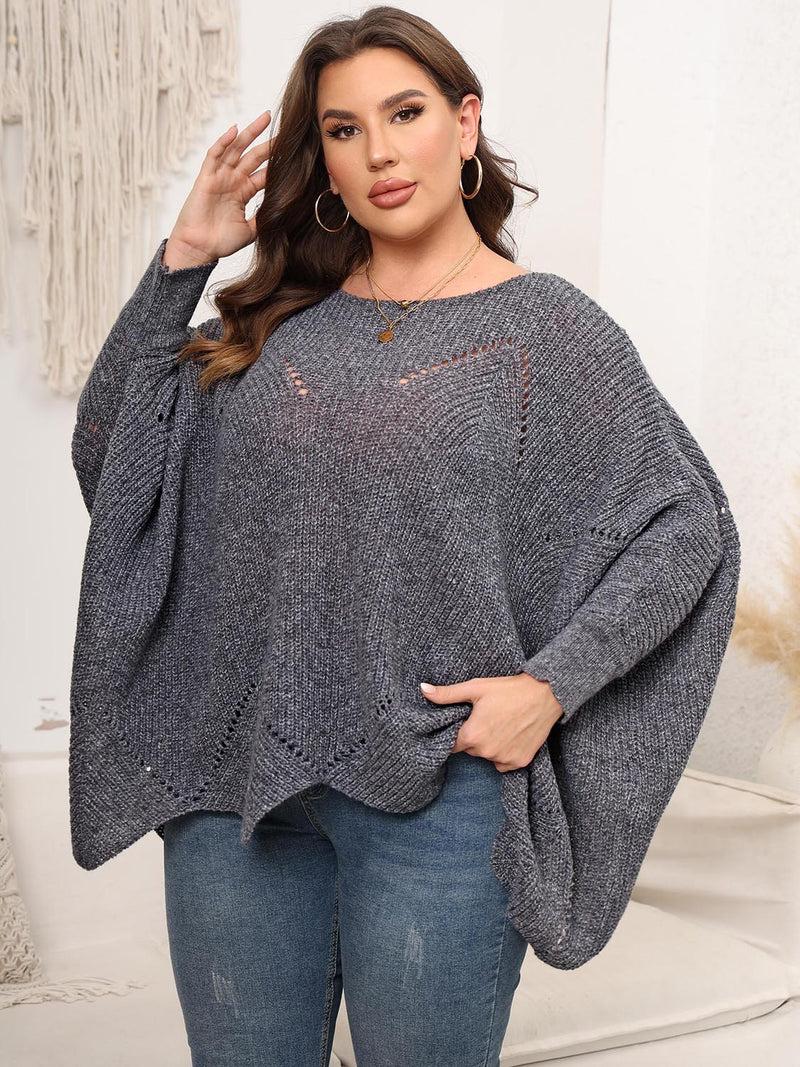 Hazel Blues® | Round Neck Batwing Sleeve Sweater