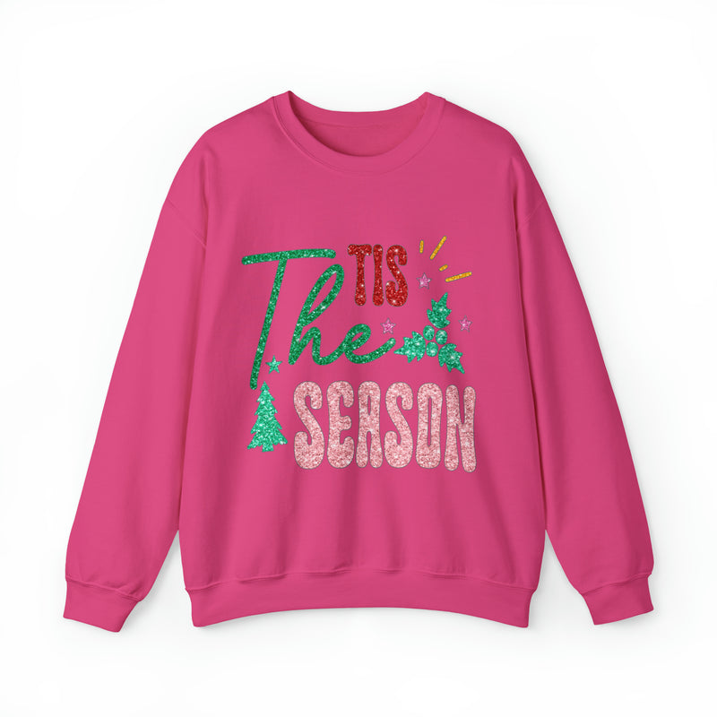 Hazel Blues® |  Tis the Season Faux Glitter Chenille Crewneck Sweatshirt