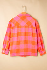 Hazel Blues® |  Plaid Collared Neck Button Up Jacket