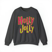 Hazel Blues® |  Holly Jolly Faux Glitter Graphic Sweatshirt