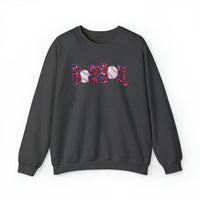 Hazel Blues® |  Baseball Faux Chenille Sequin Patches Sweatshirt: Red