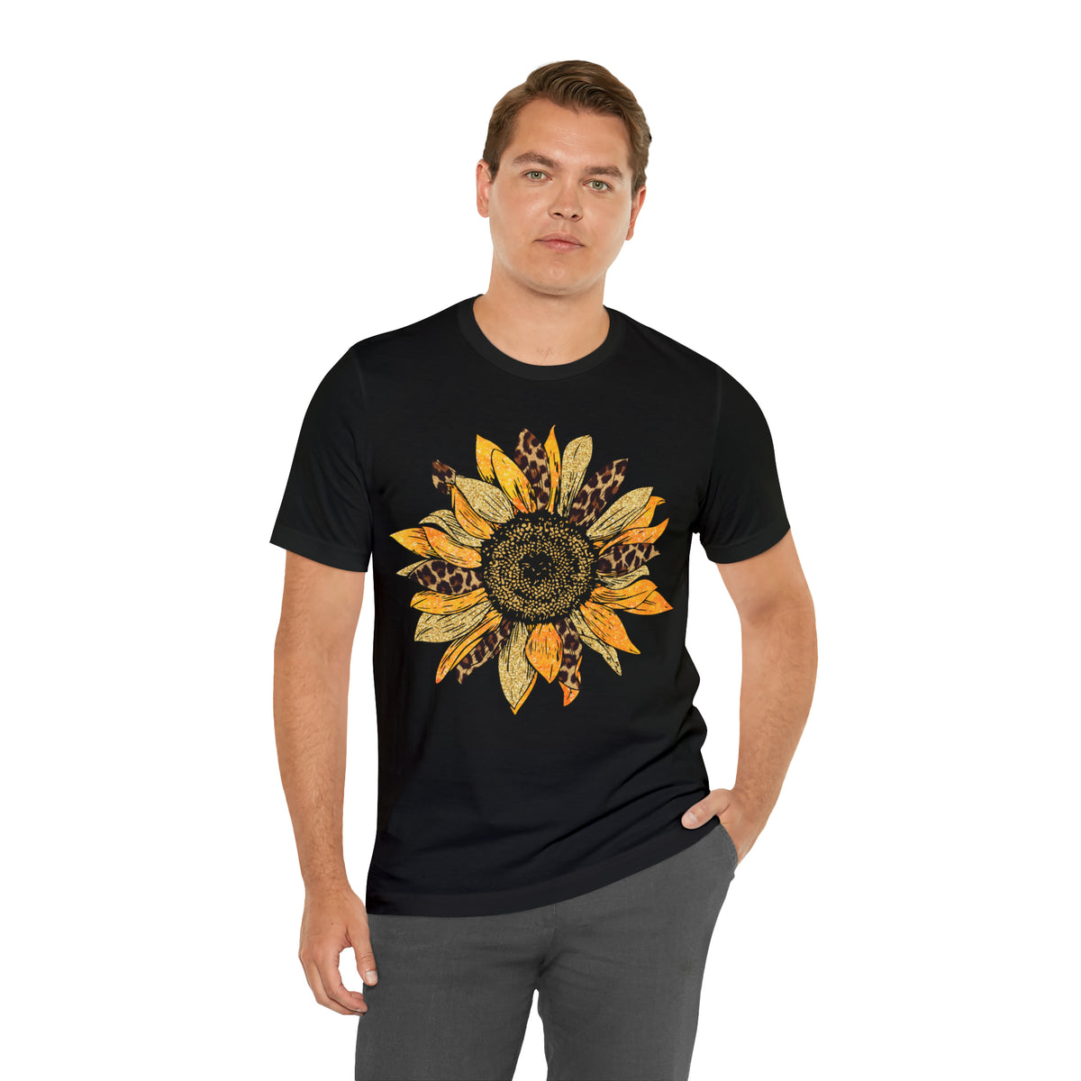 Hazel Blues® |  Sunflower Leopard Graphic Tee