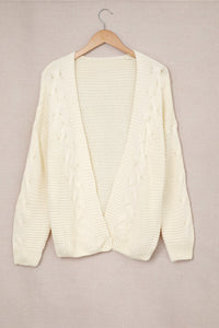 Hazel Blues® |  Cable-Knit Open Front Cardigan