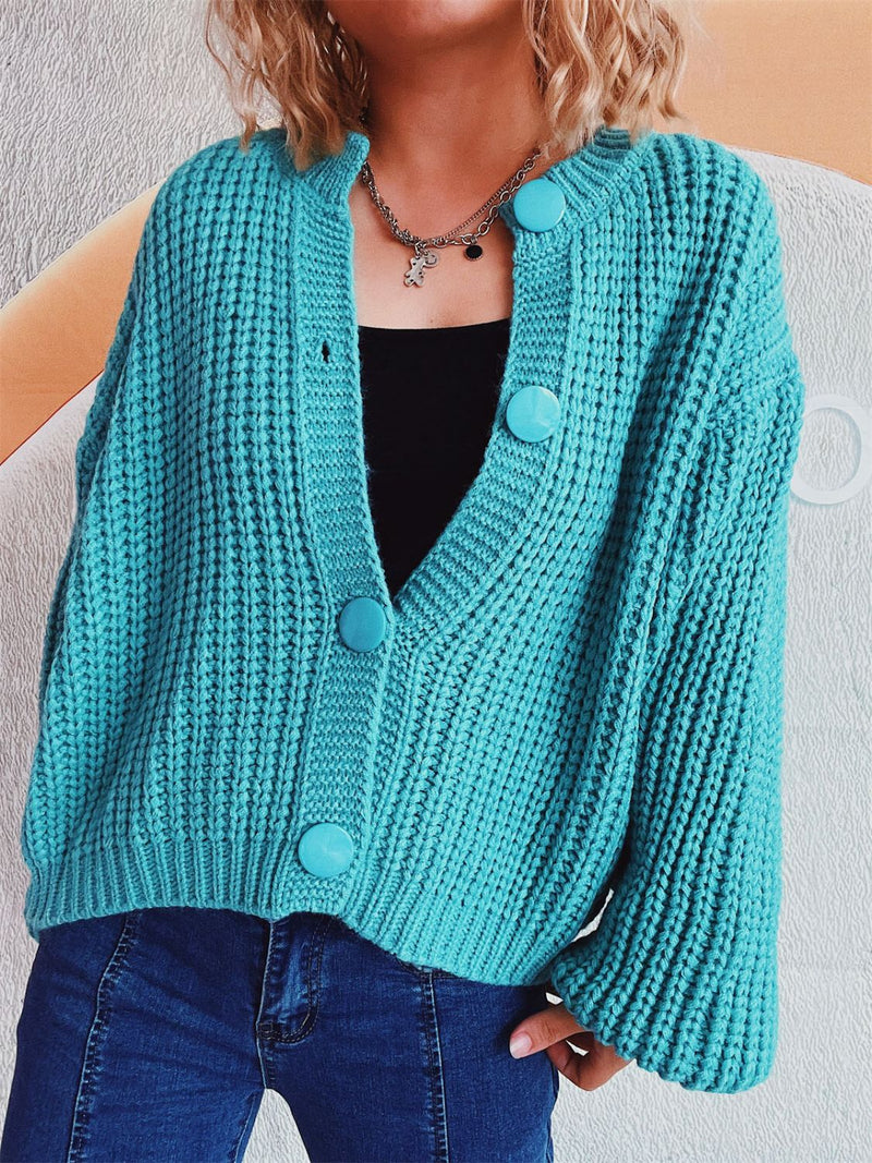 Hazel Blues® |  Button Up Long Sleeve Cardigan