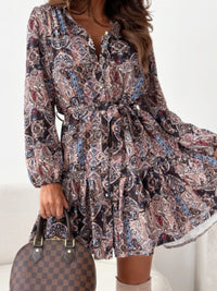 Hazel Blues® |  Ruffle Hem Floral Long Sleeve Dress