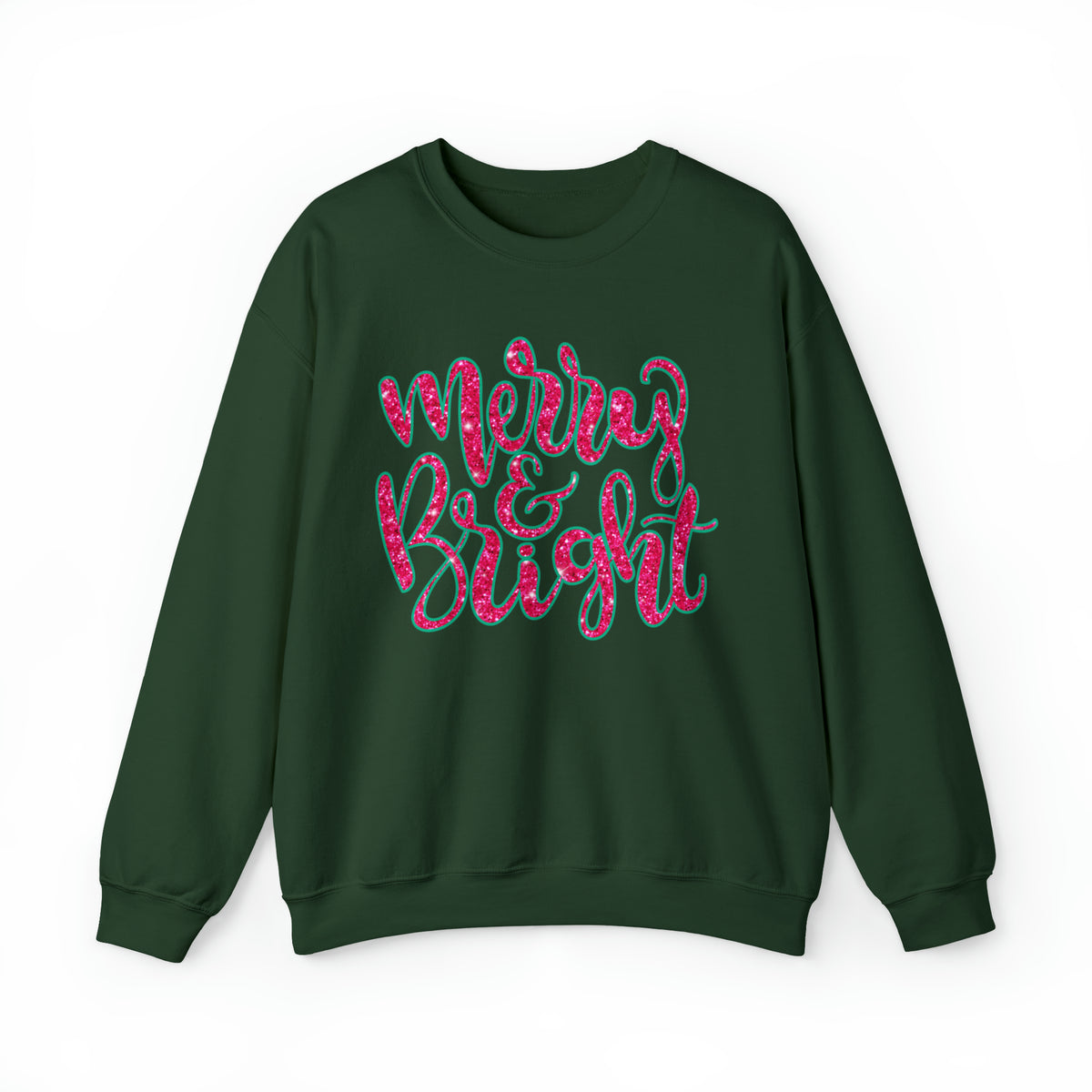 Hazel Blues® |  Merry & Bright Faux Glitter Graphic Sweatshirt