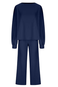 Hazel Blues® |  Round Neck Long Sleeve Top and Pants Set