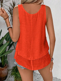 Layered Scoop Neck Wide Strap Tank