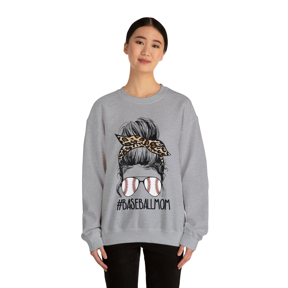 Hazel Blues® |  Baseball Mom Leopard Graphic Sweatshirt