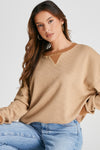 Hazel Blues® |  Waffle-Knit Long Sleeve Sweatshirt