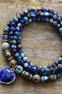 Hazel Blues® |  Imperial Stone Heart Three-Layered Bracelet