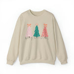 Hazel Blues® |  Christmas Trees Faux Glitter Graphic Sweatshirt