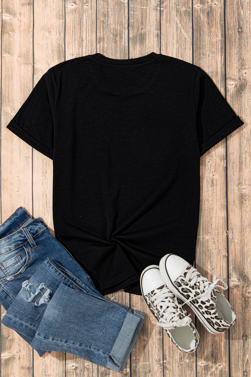 Hazel Blues® |  USA Rhinestone Round Neck Short Sleeve T-Shirt