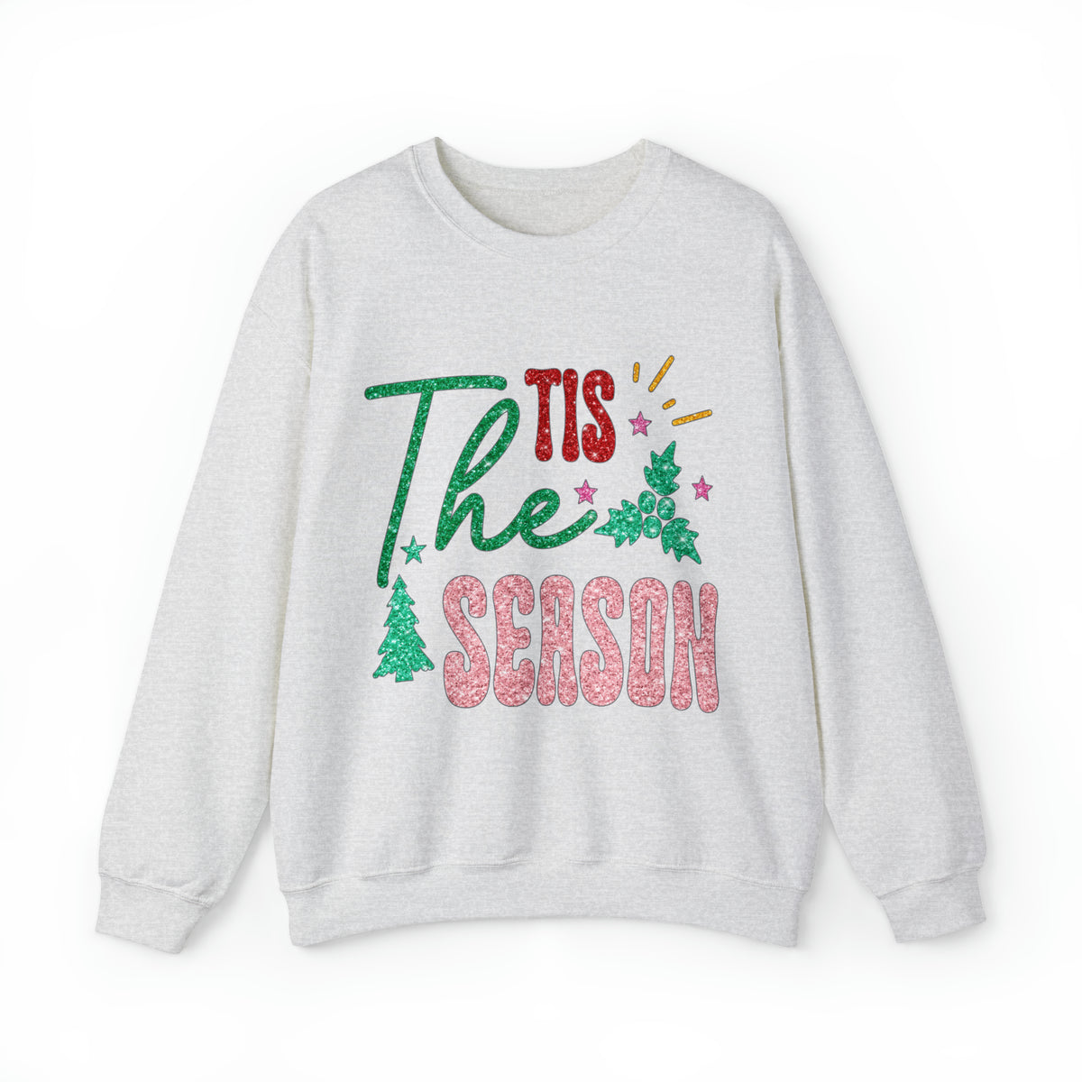 3Blues Designs |   Hazel Blues® |  Tis the Season Faux Glitter Chenille Crewneck Sweatshirt