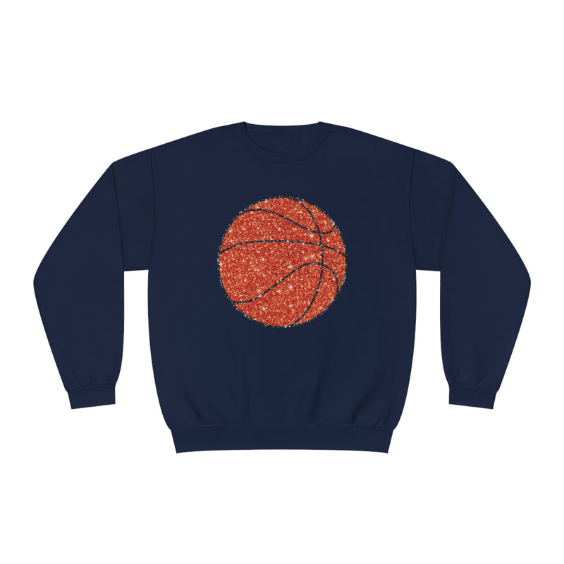 Hazel Blues® |  Large Basketball Faux Glitter Graphic Sweatshirt