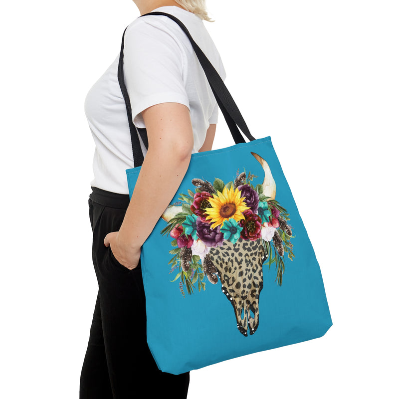 Hazel Blues® |  Floral Skull Tote Bag