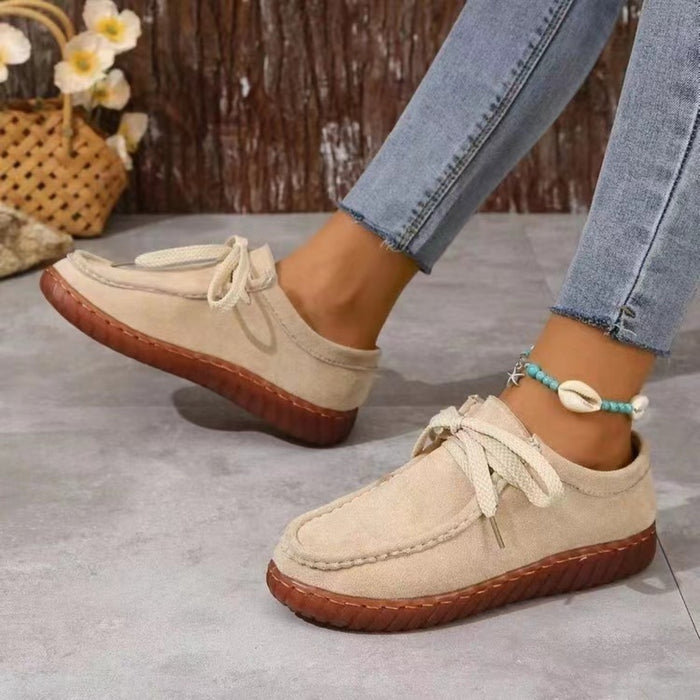 Hazel Blues® |  Tied Suede Round Toe Sneakers