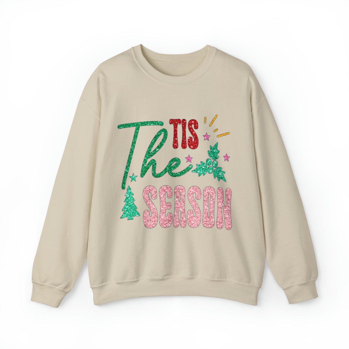 3Blues Designs |   Hazel Blues® |  Tis the Season Faux Glitter Chenille Crewneck Sweatshirt