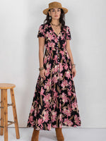 Hazel Blues® |  Floral V-Neck Slit Dress