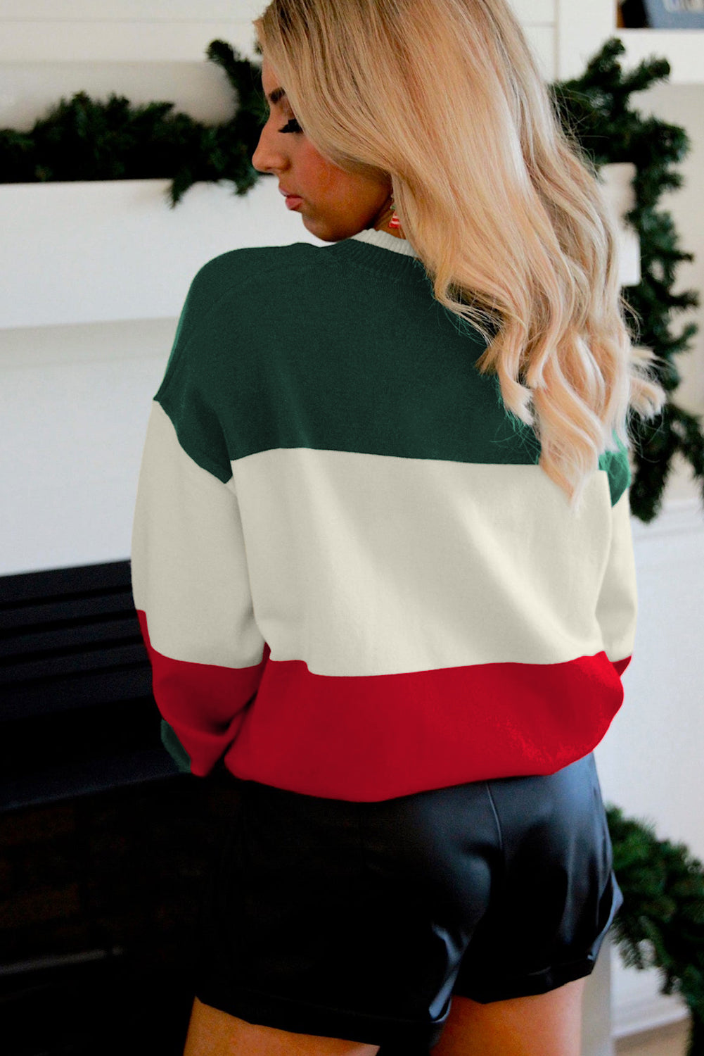 Holly Jolly Color-Block Sweater — Green