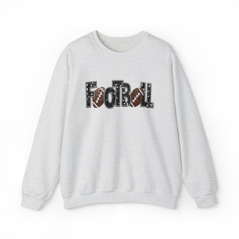 3Blues Designs |   Hazel Blues® |  Football Faux Chenille Sequin Patches Sweatshirt