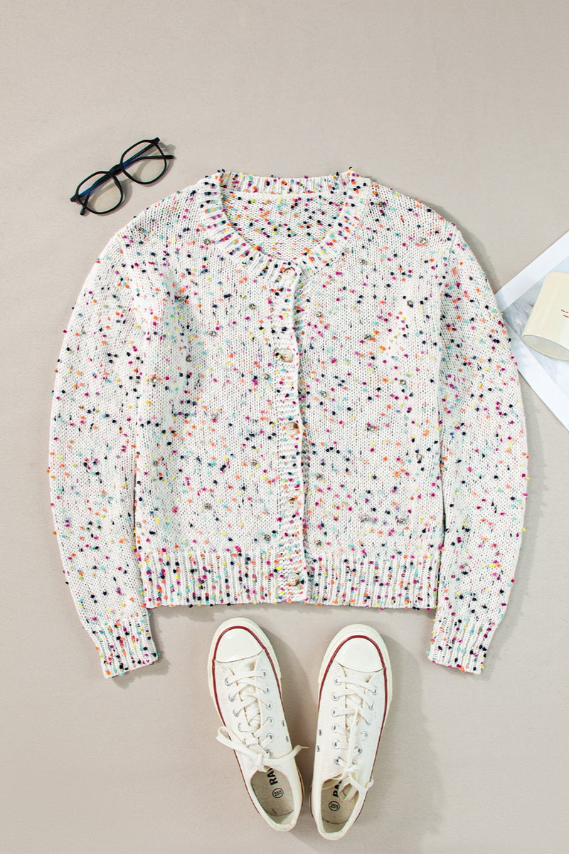 Hazel Blues® |  Confetti Button Up Long Sleeve Cardigan