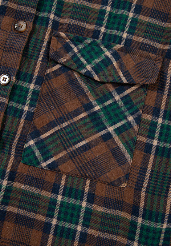 Hazel Blues® |  Plaid Collared Neck Button Up Jacket