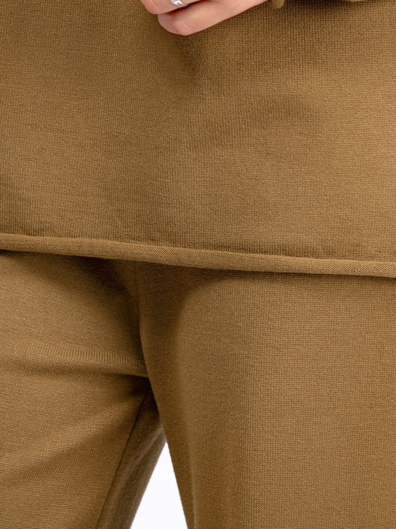 Hazel Blues® |  Basic Bae Rolled Round Neck Top and Pants Sweater Set