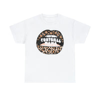 Hazel Blues® |  Football Mama Leopard Lips Tee