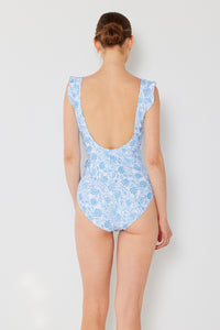 Hazel Blues® |  Marina West Swim Float Ruffle Faux Wrap One-Piece Swimsuit