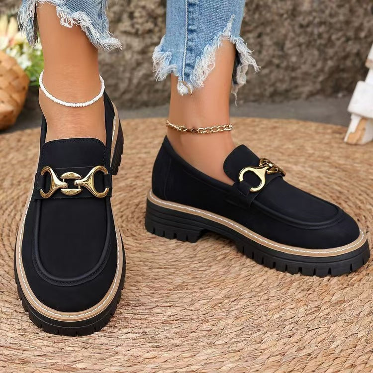 Hazel Blues® |  Round Toe Platform Loafers