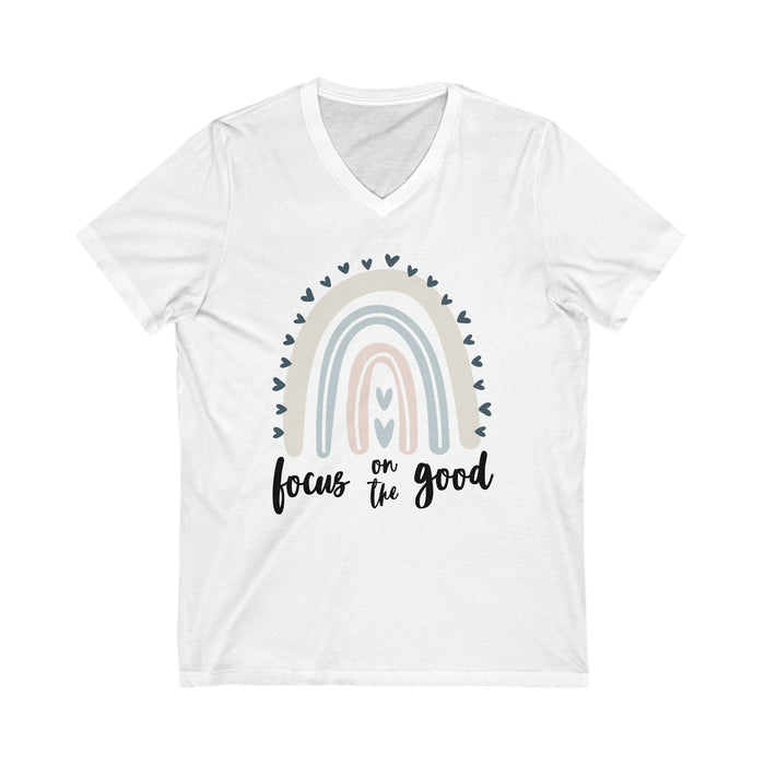 Hazel Blues® |  Focus on the Good Graphic V-Neck Tee