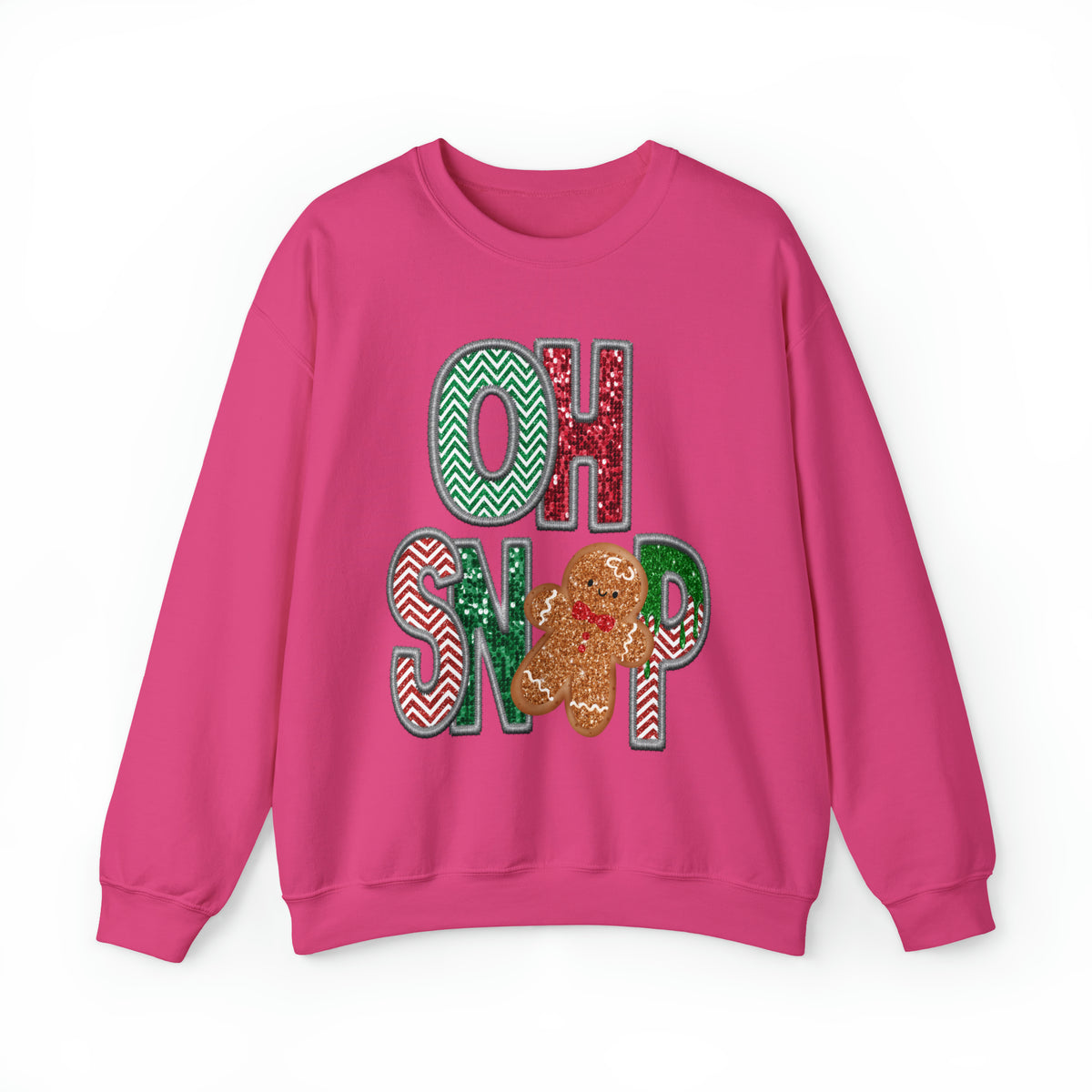 3Blues Designs |   Hazel Blues® |  OH SNAP Faux Glitter Chenille Graphic Sweatshirt