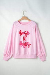 Hazel Blues® |  Valentine’s Day HUG AND KISSES Round Neck Sweatshirt