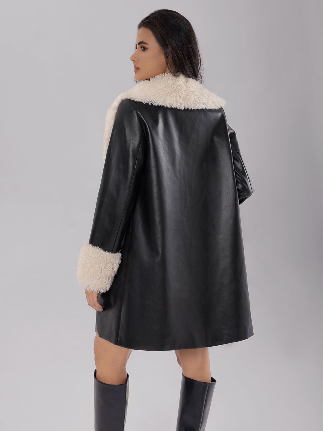 Hazel Blues® |  Fuzzy Long Sleeve Longline Coat