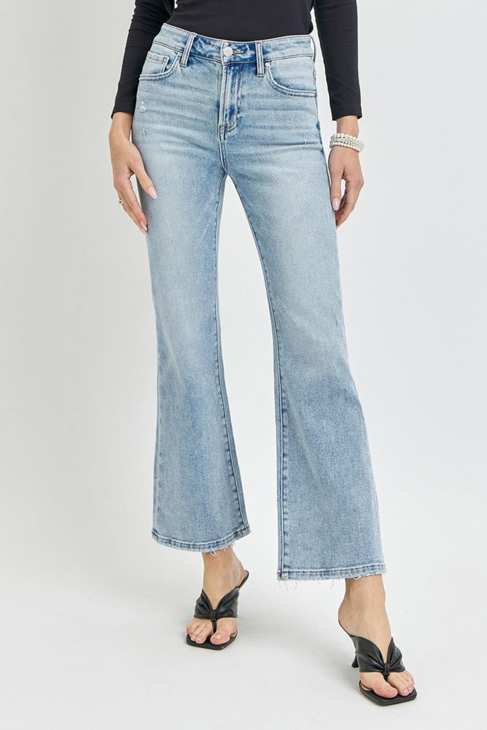 Hazel Blues® |  RISEN High Rise Ankle Flare Jeans