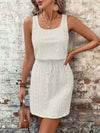 Hazel Blues® |  Eyelet Drawstring Round Neck Sleeveless Dress