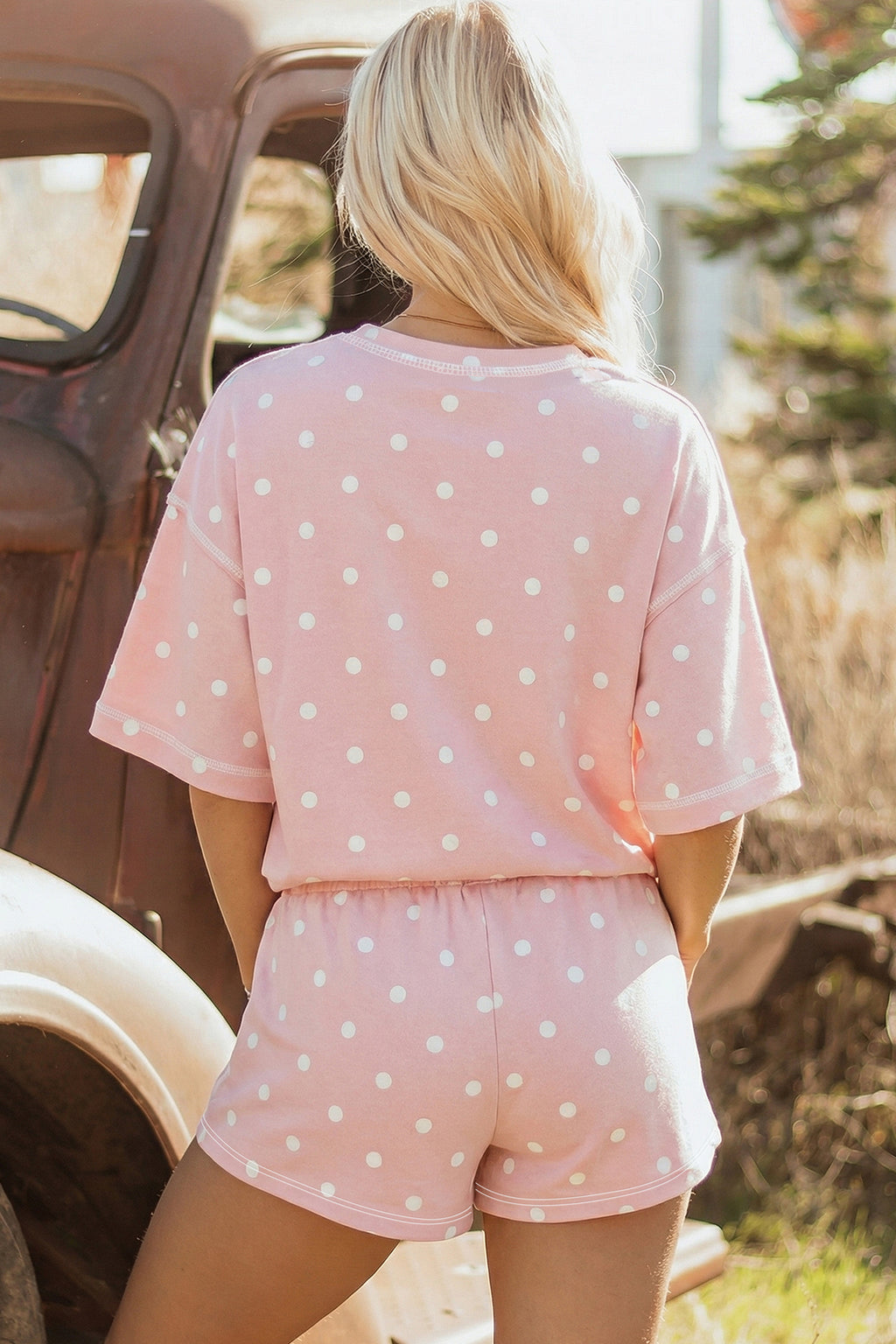 Harper Faith Pink Polka-Dot Shorts Set