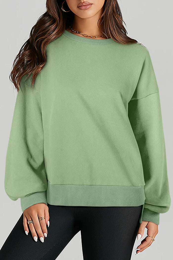 Hazel Blues® |  Round Neck Long Sleeve Sweatshirt