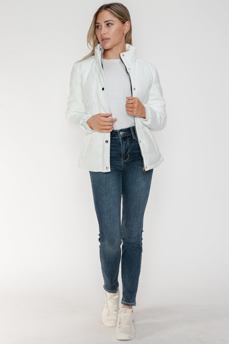 Hazel Blues® |  YMI Pocketed Zip Up Turtleneck Puffer Jacket