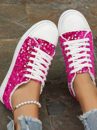 Hazel Blues® |  Sequin Round Toe Flat Sneakers