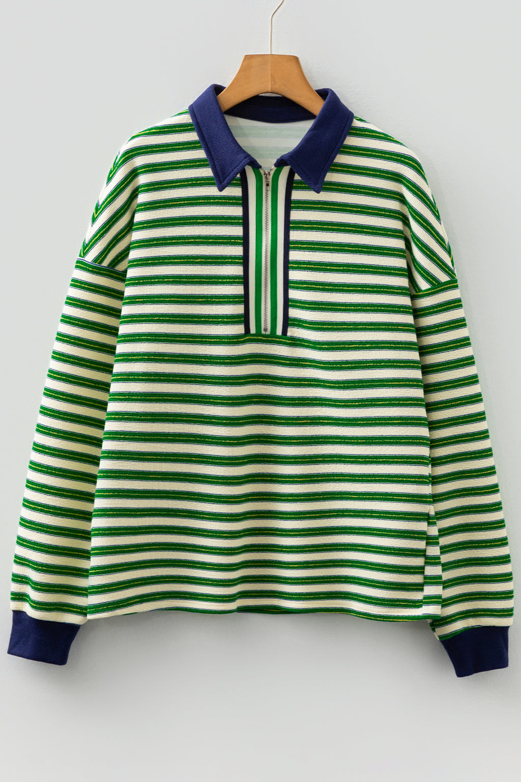 Mila Pearl Dark Green Striped Top