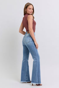 Hazel Blues® |  Judy Blue Raw Hem High Rise Bootcut Jeans